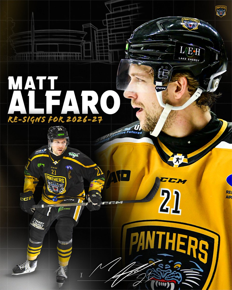 PanthersIHC's tweet photo. Alfaro stays. 🔒

We’re excited to confirm that Matt Alfaro has re-signed with the Nottingham Panthers for the 2026-27 campaign, ready to make his mark once again in black and gold. 😼

Read more👉 https://t.co/YNMhRCCa6G https://t.co/PEpJQPAeDB