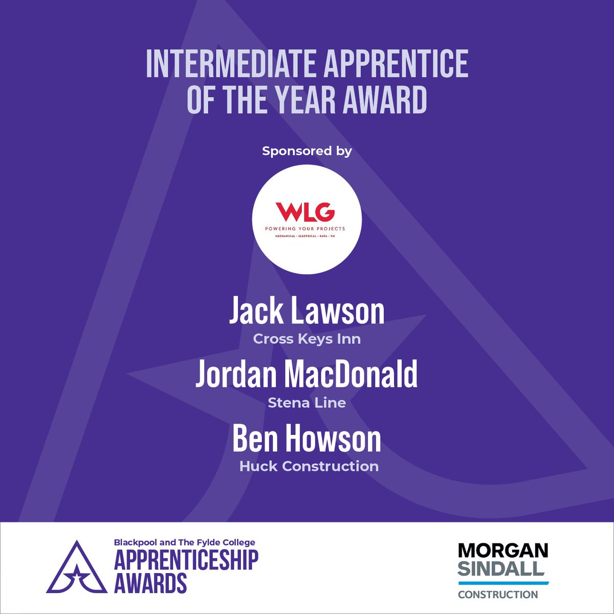 b_and_fc's tweet photo. Intermediate Apprentice of the Year finalists!!! 🎉
This award is sponsored by @elec_west.

⭐ Jack Lawson at Cross Keys Inn
⭐ Jordan MacDonald at @StenaLineUKIE
⭐ Ben Howson at @Huck_Construct

Their achievements reflect not only their own commitment, but also the supportive environments created by their employers! 🤝

Thank you for helping develop the talent shaping the future of your industries. ✨

@morgansindallc