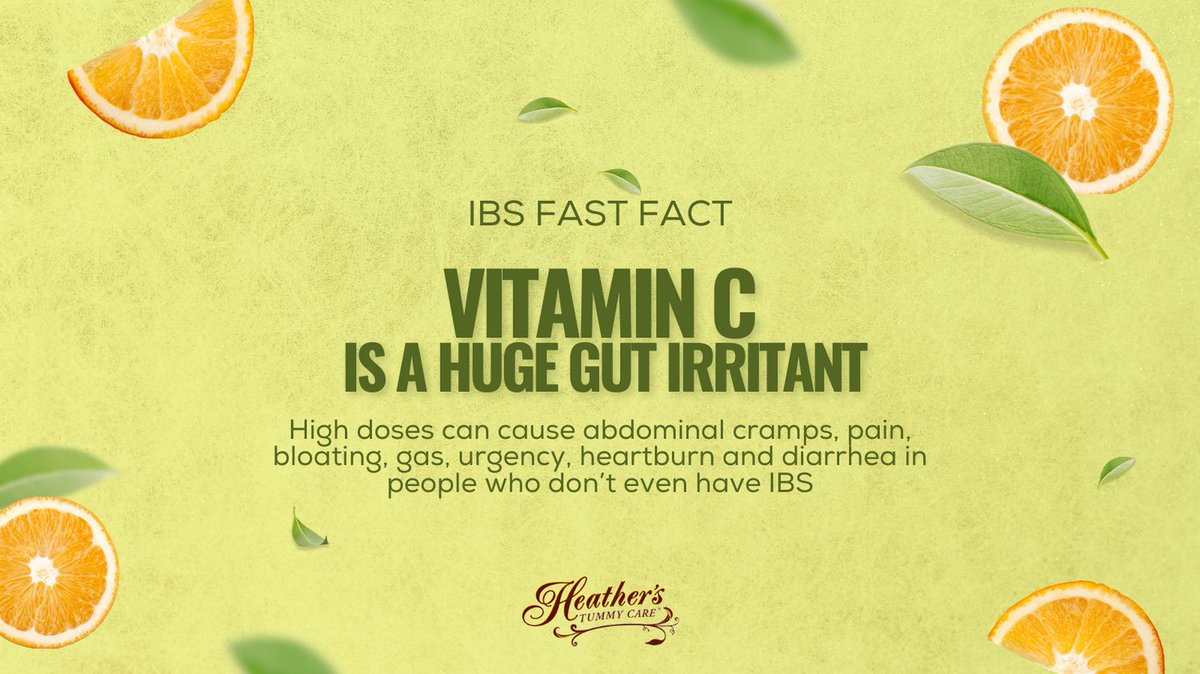 HelpForIBS's tweet photo. IBS fast fact. Vitamin C is a huge gut irritant...

Cramps, pain, bloating, gas, urgency, diarrhea, heartburn in people who don't even have IBS.

https://t.co/sAcJ3LK7VJ https://t.co/hO6o9KC4yT