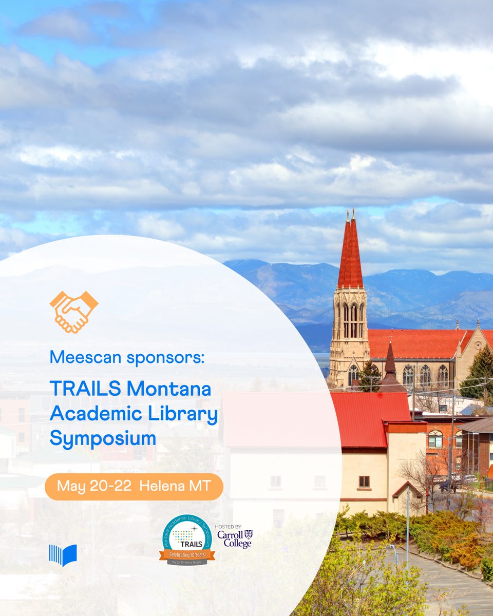 _Meescan's tweet photo. Meescan is proud to sponsor the 2026 TRAILS Montana Academic Library Symposium at @CarrollCollege. We hope you learn lots and enjoy the event! https://t.co/liSOXmp4Oz