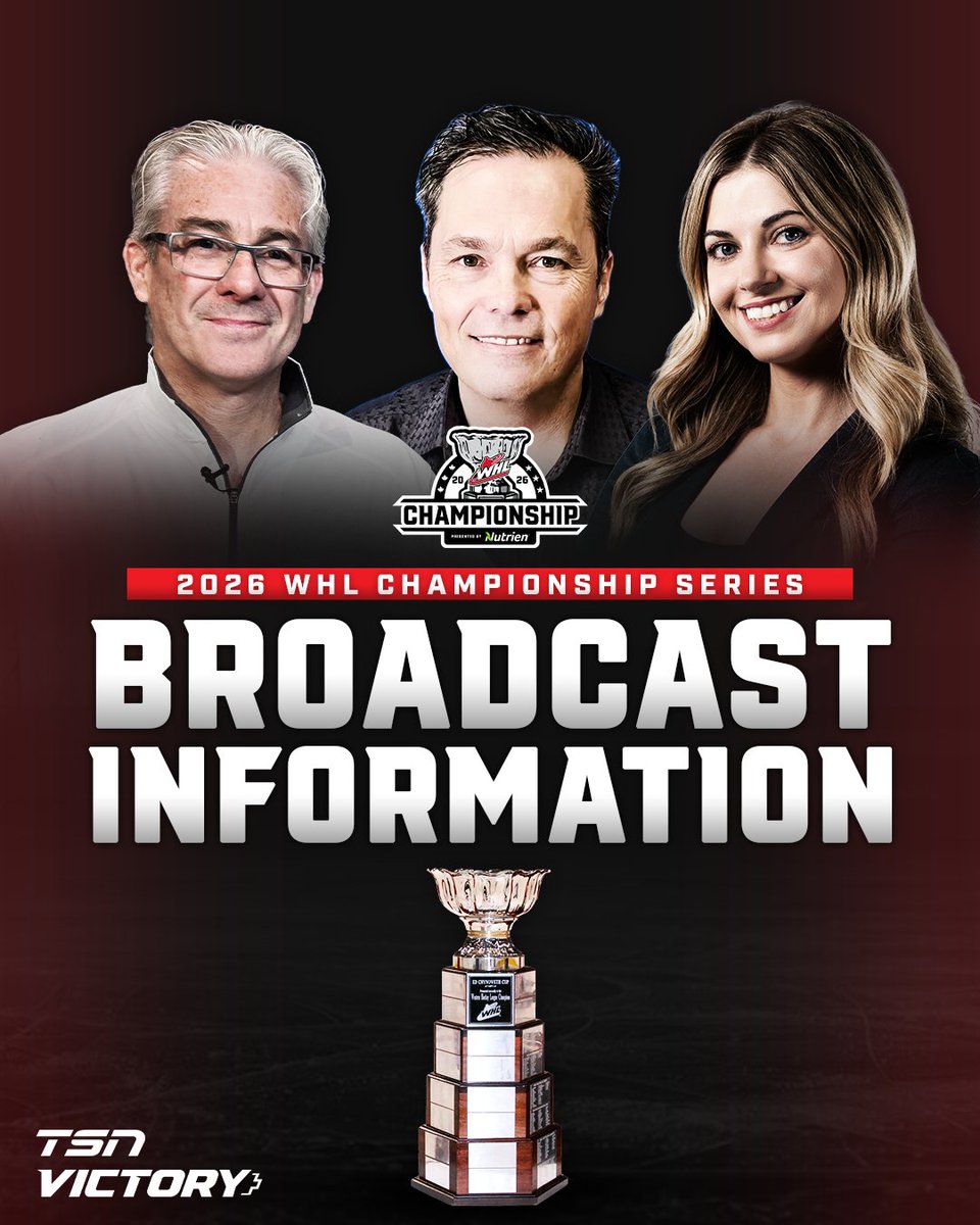 The Western Hockey League announced today the 2026 #WHLChampionship Series will be telecast live on <a href="/TSN_Sports/">TSN</a> in Canada and streamed globally for free by <a href="/victoryplustv/">Victory+</a>, beginning this Friday, May 8.

📝 | tinyurl.com/5dbzdac4