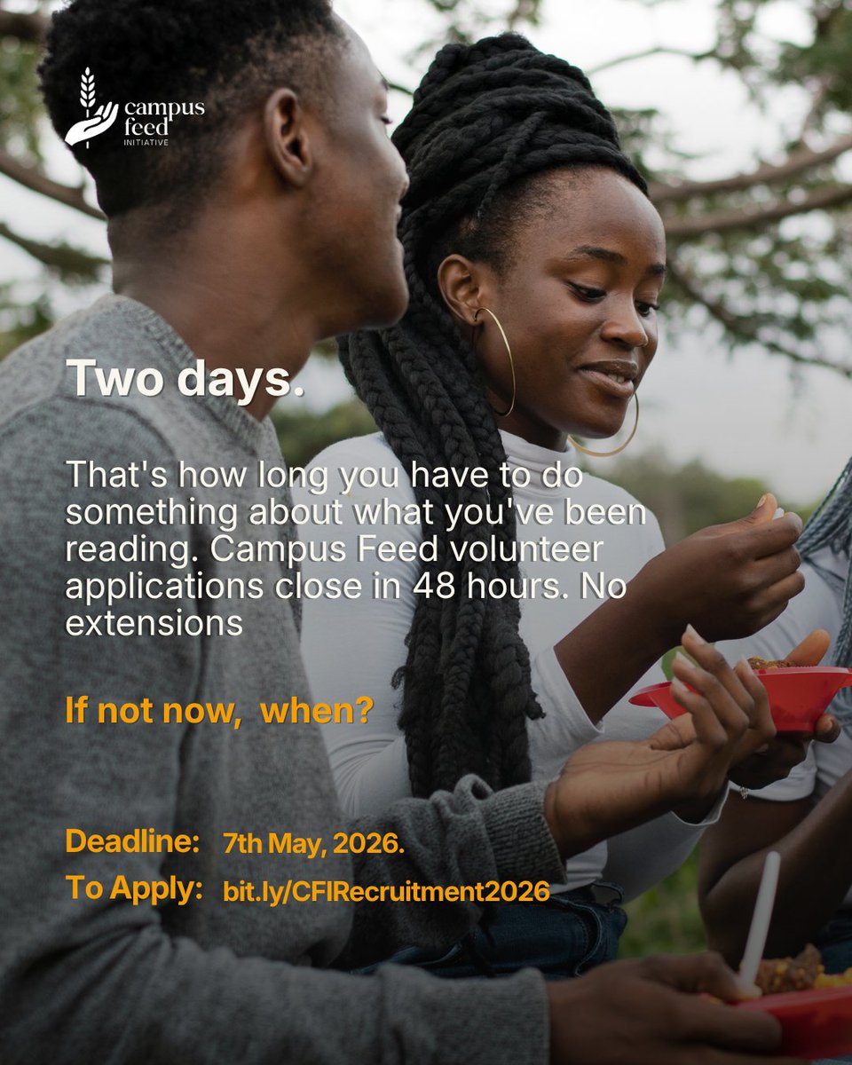 campusfeedinit's tweet photo. You've seen the posts. You understand what Campus Feed does. 

Now, there are two days left to be part of it.

Check roles: https://t.co/ISiszFrFA2
Apply here: https://t.co/FipRDg0inn

Applications close May 7, 2026 https://t.co/g9dJoHhc3K