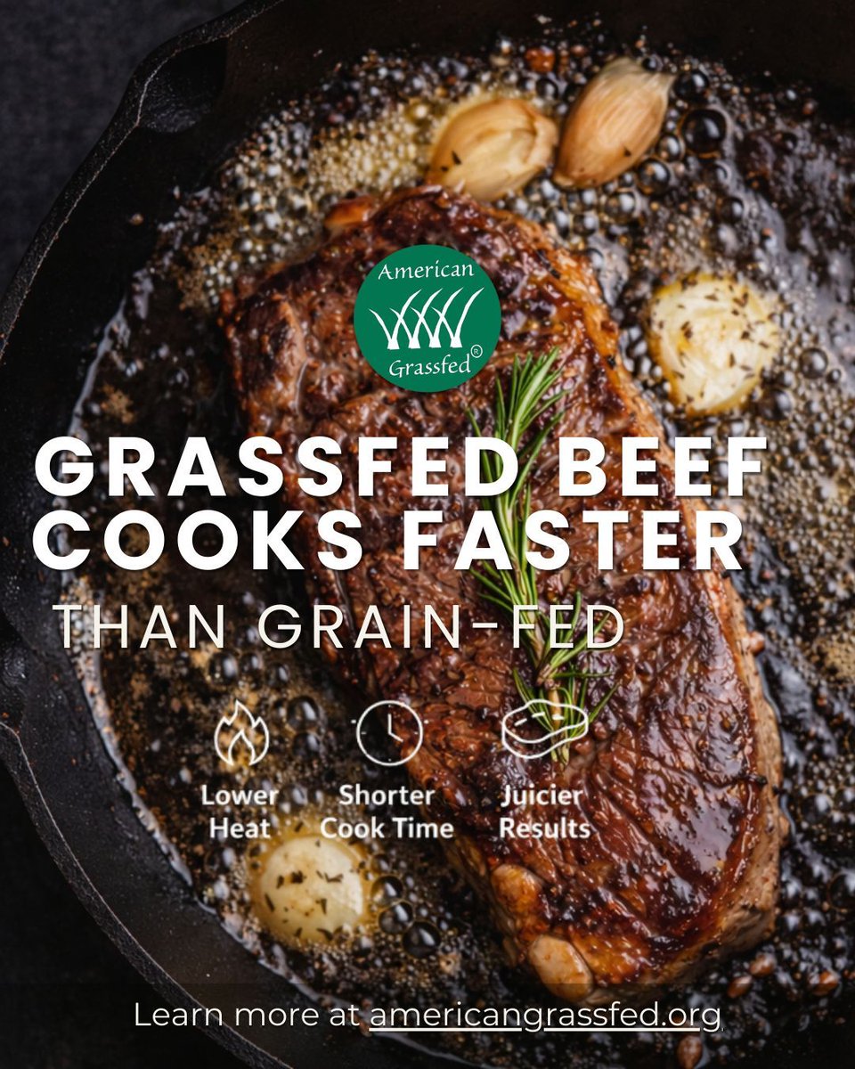 AmerGrassfed's tweet photo. Grassfed beef cooks differently. Use the cooking requirements that are listed on our website. ๐ฅ๐ฅฉ
๐ Discover more at https://t.co/0reGTsPVxr
#FoodScience #GrassfedCooking #KitchenTips #CulinaryTips #BetterCooking #EatWell https://t.co/hg4r6dM5Iv