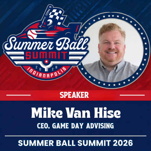 TheSummerSummit's tweet photo. We’re excited to welcome Mike Van Hise as a speaker at the Summer Ball Summit this fall in Indianapolis!

He understands the real challenges teams face because he’s lived them. 

Our attendees will connect with Mike because he doesn’t just talk theory — he’s walked the walk. https://t.co/zZ2zV2SIHV