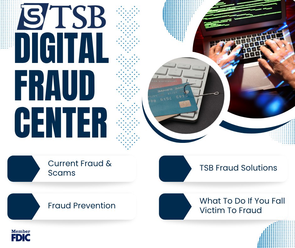 TiogaBank's tweet photo. Fraud isn’t slowing down—but neither are we.
We’ve launched the TSB Fraud Center to give you easy access to the information you need to stay one step ahead of scams.
Visit the Fraud Center: https://t.co/0iPP0eEaLL
Stay informed. Stay protected. https://t.co/Zyn85GHkUg