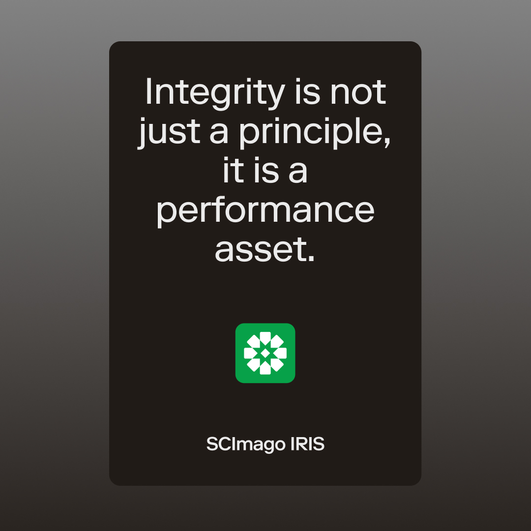 scimago's tweet photo. Why strive for high performance if it isn’t responsible?Institutional impact is inseparable from credibility. IRIS delivers data driven signals to anticipate scrutiny and respond with evidence—not defensive narratives. Turn trust into institutional capital https://t.co/CJjRxv9br6 https://t.co/1uQUCYNfhw