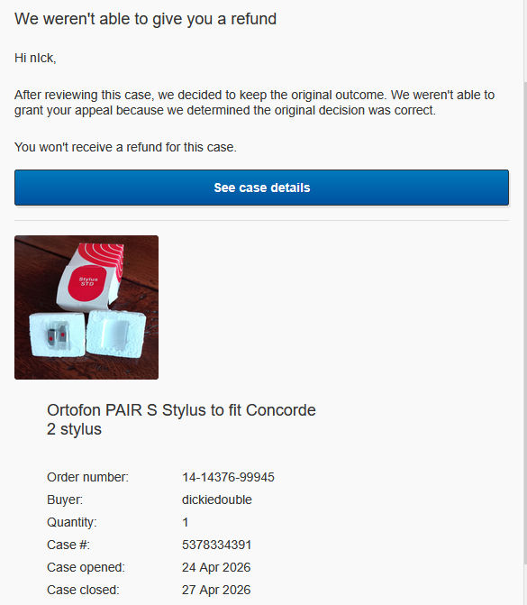 nicpicot's tweet photo. @ebay #ebay @eBay_UK  beware buyers abusing ebay and not accepting up guidelines. Why are Ebay unfair and unreasonable? UK law means I will have to pursue the buyer now. https://t.co/VbrxCsp9eA