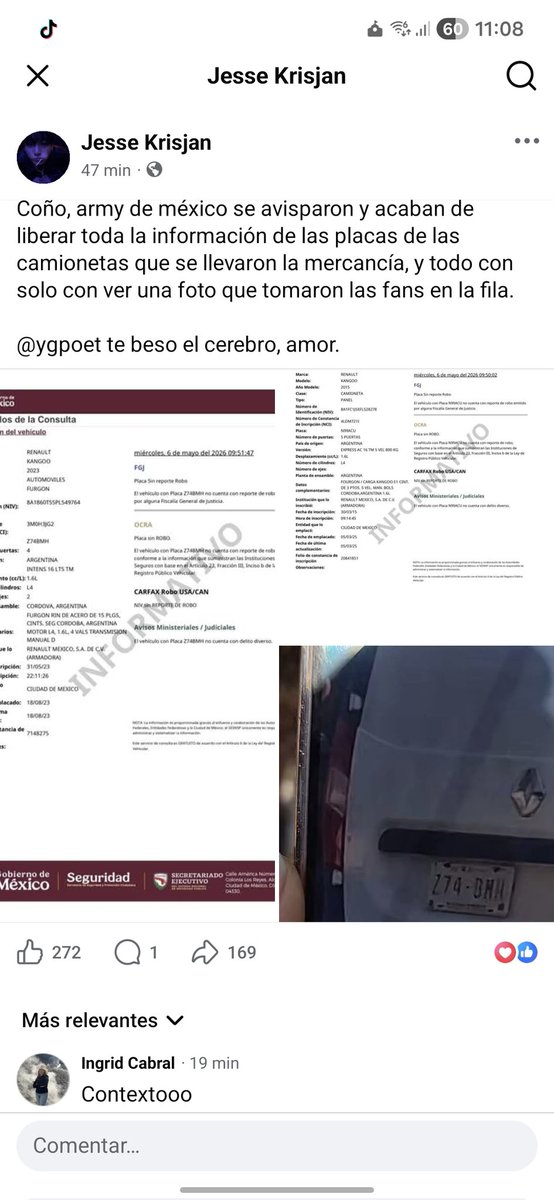 miicchiito's tweet photo. army de méxico se avisparon y acaban de liberar toda la información de las placas de las camionetas que se llevaron la mercancía, y todo con solo con ver una foto que tomaron las fans en la fila. 

@ ygpoet https://t.co/nPUYWVXqQ8