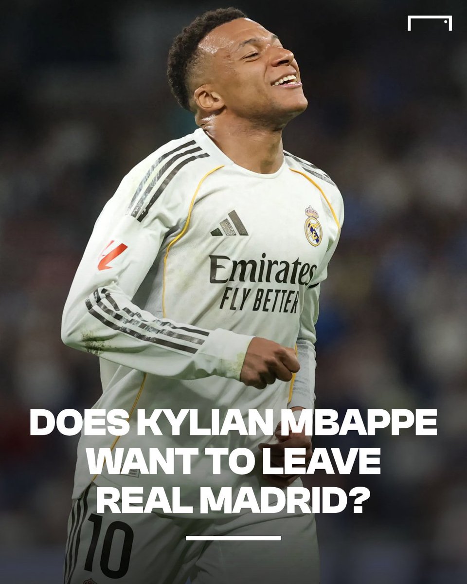 goal's tweet photo. Kylian Mbappe's future at Real Madrid is shrouded in doubt following two consecutive seasons without a major trophy 👀

The superstar has been linked with an astonishing summer exit amid rumours of dressing room rifts and a massive managerial crisis 🧐🤔

Read the full details 🔗 https://t.co/J7fYQqXzsT