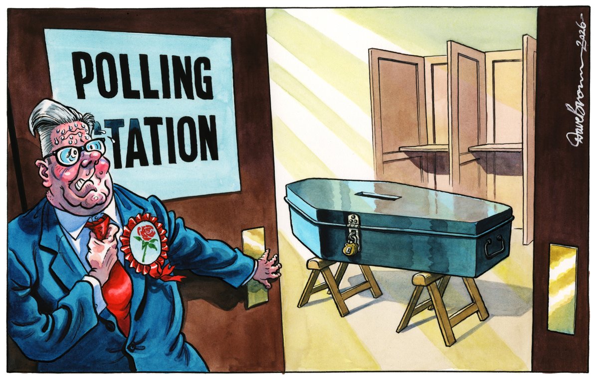 This is my last week working for <a href="/Independent/">The Independent</a>, after just short of 30 years drawing the editorial cartoon the budget cuts axe has fallen and I'm out of a job!
Tomorrow's cartoon... #Starmer #LocalElections #LabourLeadership