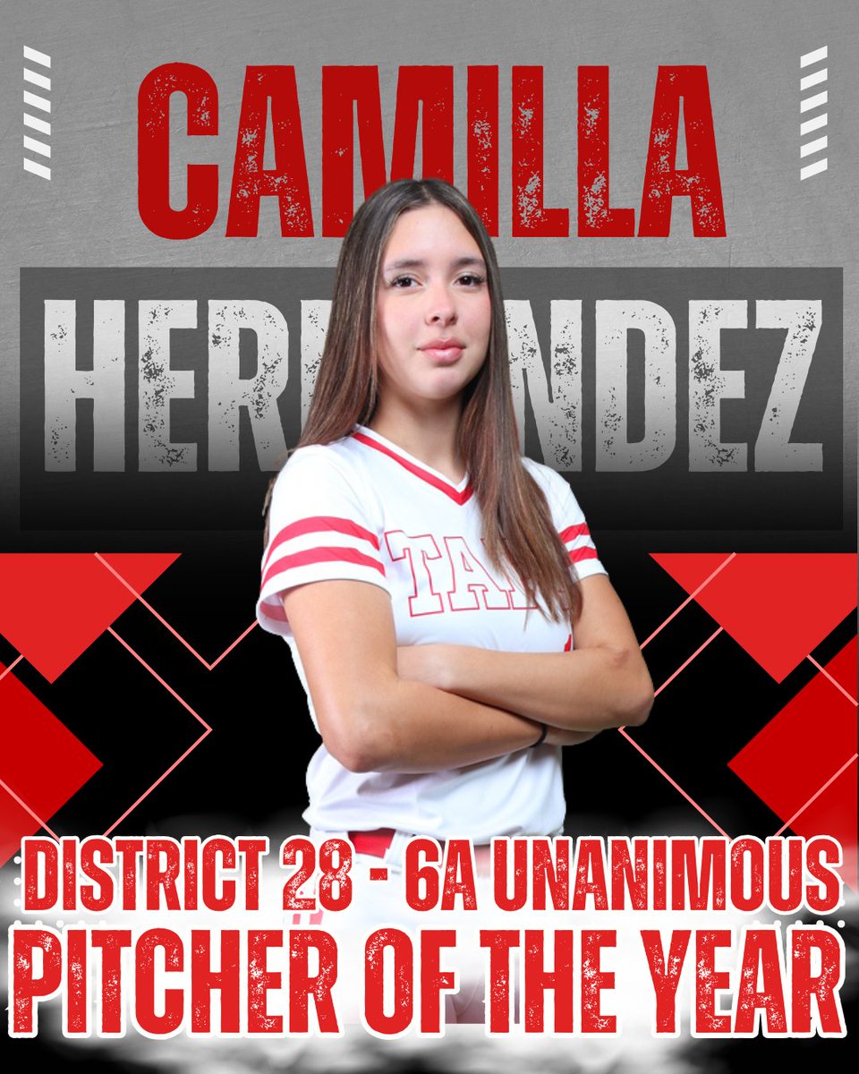 TaftRaiderSB's tweet photo. Congratulations to Sophomore, Camilla Hernandez, for earning 28-6A-Pitcher of the Year! We are SO proud of you! #Defend741 https://t.co/xuqTp89kDG