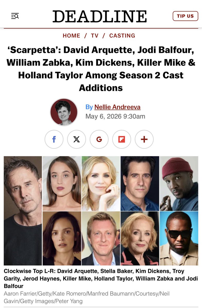 JerodHaynes's tweet photo. GRATEFUL to play amongst some GREATS.
SCARPETTA Season 2 🙌🏾 https://t.co/vl7cFXb4q9