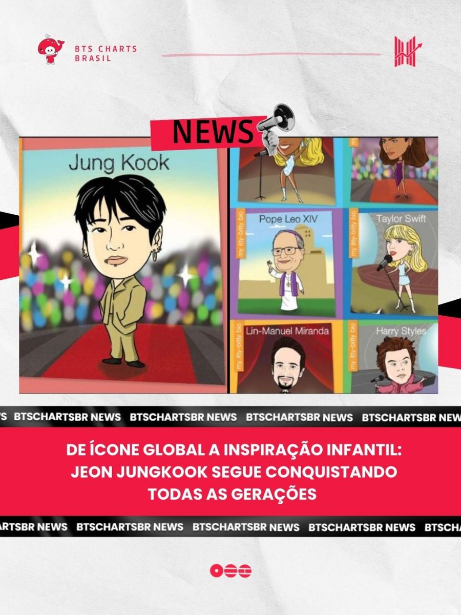 Jungkook foi escolhido como uma das figuras influentes na série de livros infantis My Early Library: My Itty-Bitty Bio, com lançamento marcado para 1º de agosto de 2026. Voltada para crianças de 5 a 6 anos, a coleção apresenta personalidades inspiradoras de forma leve e