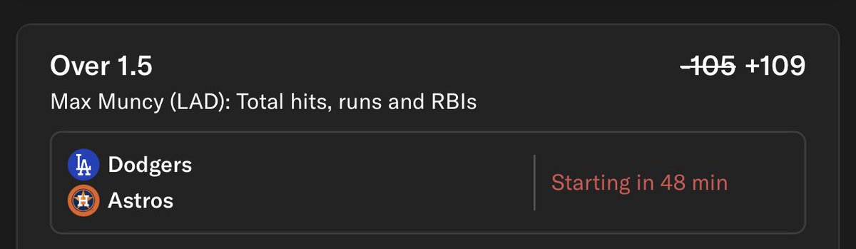 PlunderTheUnder's tweet image. Full slate of Pitch Mix Plays are up for the day at @MoshPickDiscord.  Here's one to get ya started ...

Muncy (LAD) o1.5 H+R+R boosted to +109 (MGM) 1.3u

✅ Muncy is 18-52 (.346) against the Pitch Mix
✅ 6 HR, 22 hard hit FB/LD and a .768 SLG
✅ McCullers is a butthole

Link in
