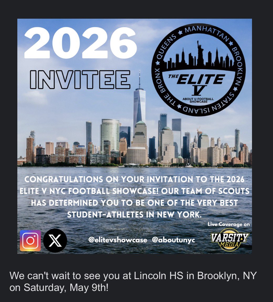 aaron_hill27's tweet photo. Im grateful to receive a invitation to the 2026 elite v showcase can’t wait to showcase my talent in front of college coaches https://t.co/q7eCredlgg