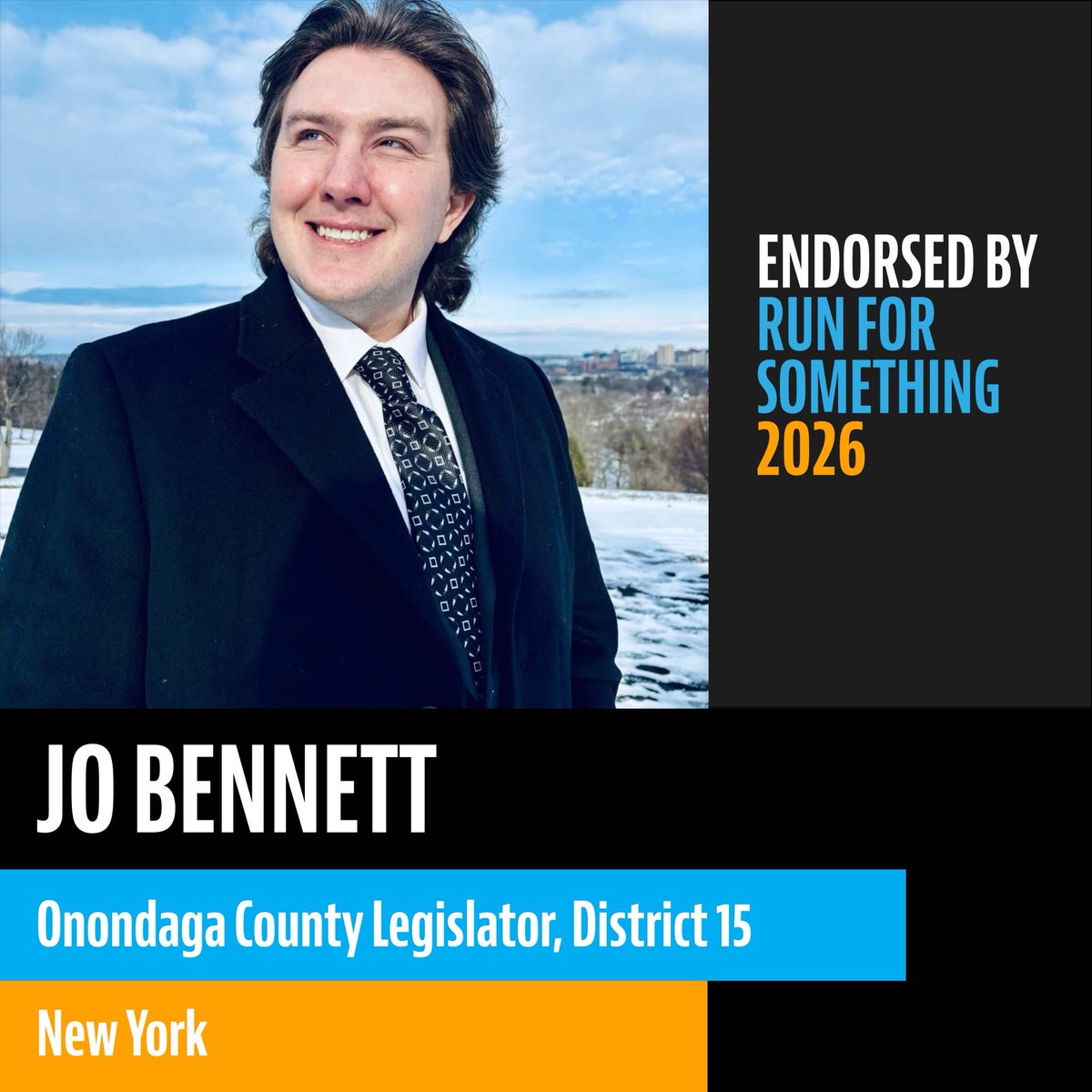 electjobennett's tweet photo. I am incredibly honored to receive the endorsement of Run for Something! This campaign has always been about bringing fresh energy and a community-first approach to local leadership. Run for Something’s dedicated to supporting the next generation of progressives! @runforsomething https://t.co/ZvAl97uaJG
