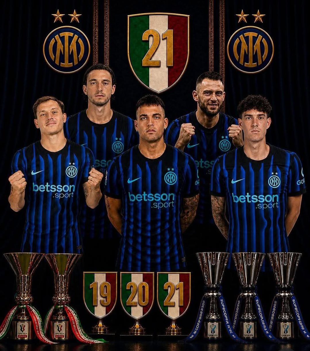 🖤💙 They have 8 trophies:

🏆🏆🏆 Scudetto 
🏆🏆🏆 Supercoppa Italiana
🏆🏆 Coppa Italia