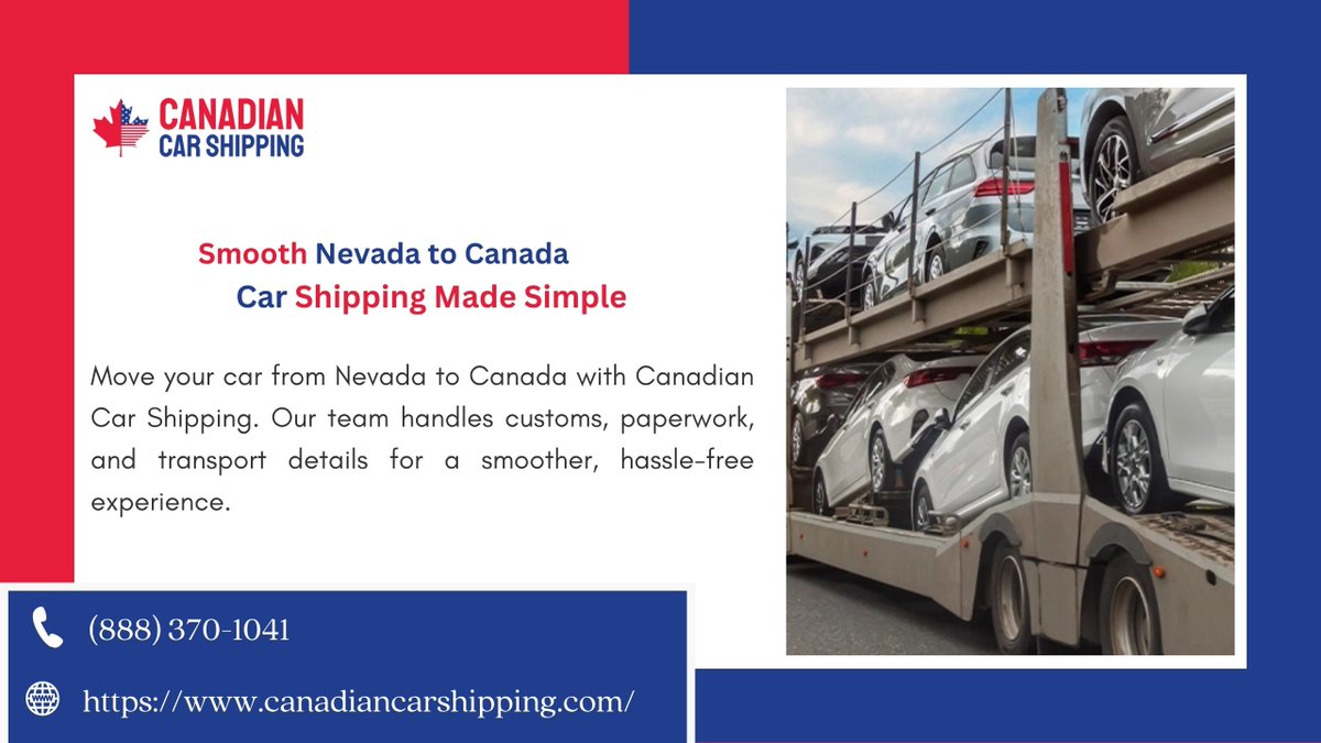 CanadianCarShip's tweet photo. Move your car from Nevada to Canada with Canadian Car Shipping. Our team handles customs, paperwork, and transport details for a smoother, hassle-free experience. https://t.co/iPErk6k4Q7