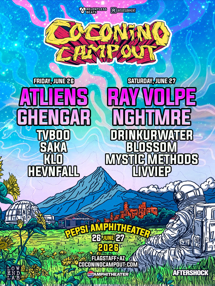 coconinocampout's tweet photo. Your daily lineups are finally here 🙌🌲 Coconino Campout takes over Pepsi Amphitheater June 26 + 27… now it’s time to pick your day under the pines

Single day passes on-sale Friday @ 10AM MST → https://t.co/UdGl6TxnYa 🎟️ https://t.co/WjCwJZx7BX