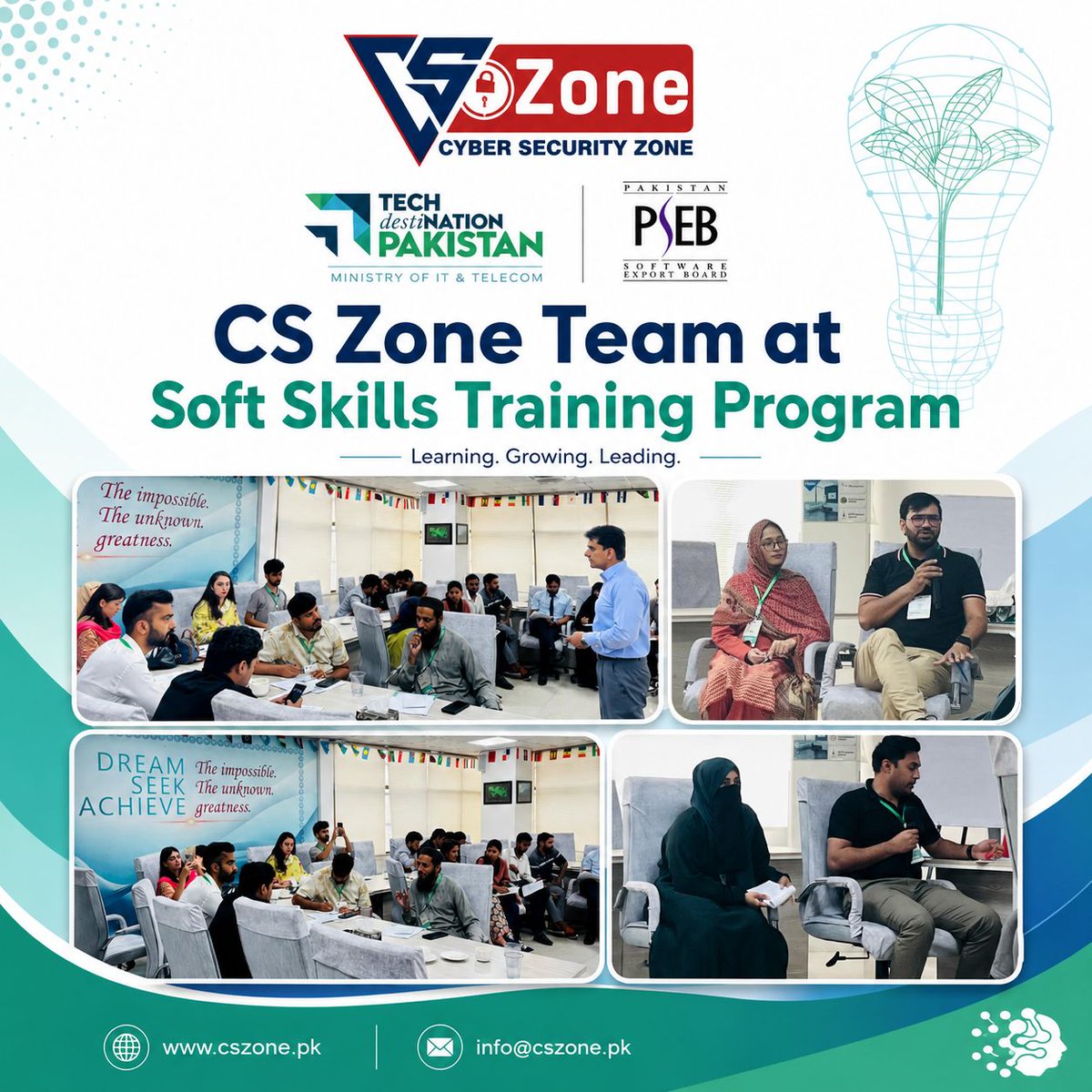 CSZone_pk's tweet photo. Team 𝐂𝐒 𝐙𝐨𝐧𝐞 joined the 𝐒𝐨𝐟𝐭 𝐒𝐤𝐢𝐥𝐥𝐬 𝐓𝐫𝐚𝐢𝐧𝐢𝐧𝐠 𝐏𝐫𝐨𝐠𝐫𝐚𝐦 for IT pros!🚀
Sharpening communication, leadership &amp; teamwork skills to build a stronger IT workforce.

#CSZone #SoftSkills #ProfessionalGrowth #PSEB #TechDestinationPakistan https://t.co/rdN2g8ZUsI