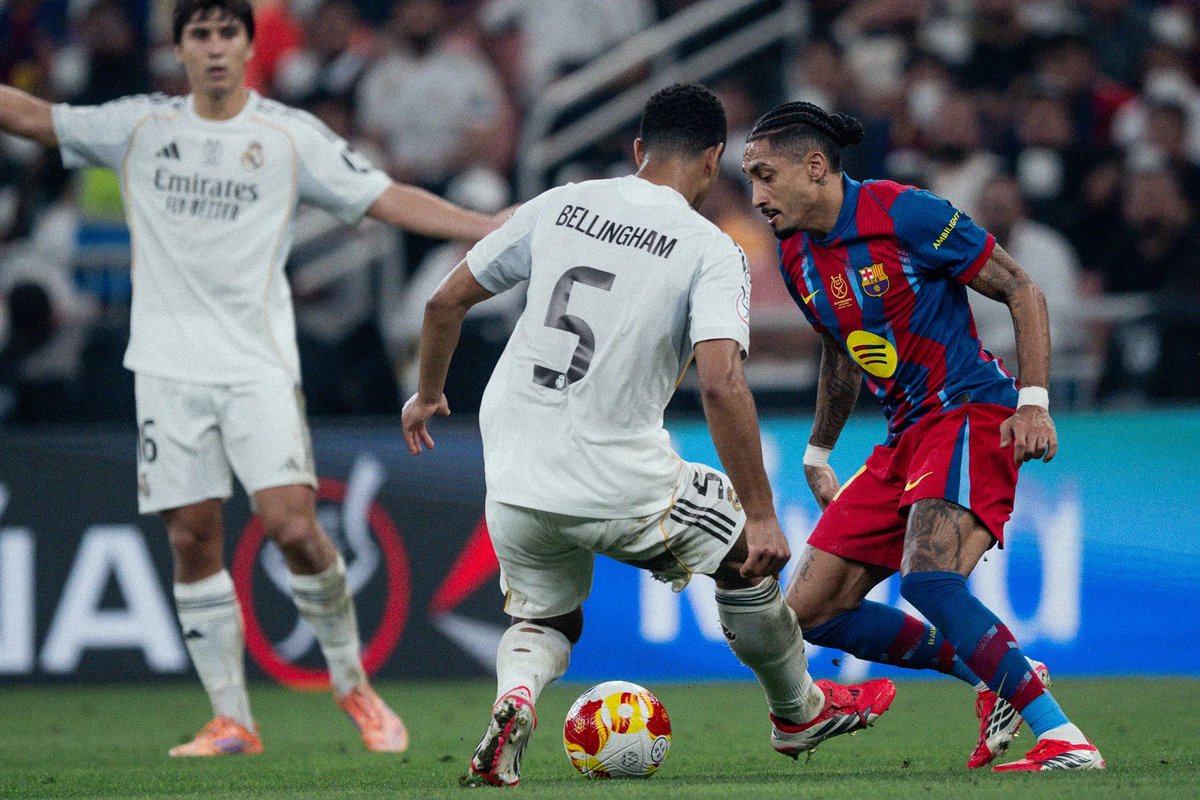 ❗️DID YOU KNOW: Real Madrid is Raphinha's favorite opponent.

He has faced Madrid more than any other team, won the most matches, and scored the most goals.

Overall, he's played 12 Clasicos, and won 8 of them.