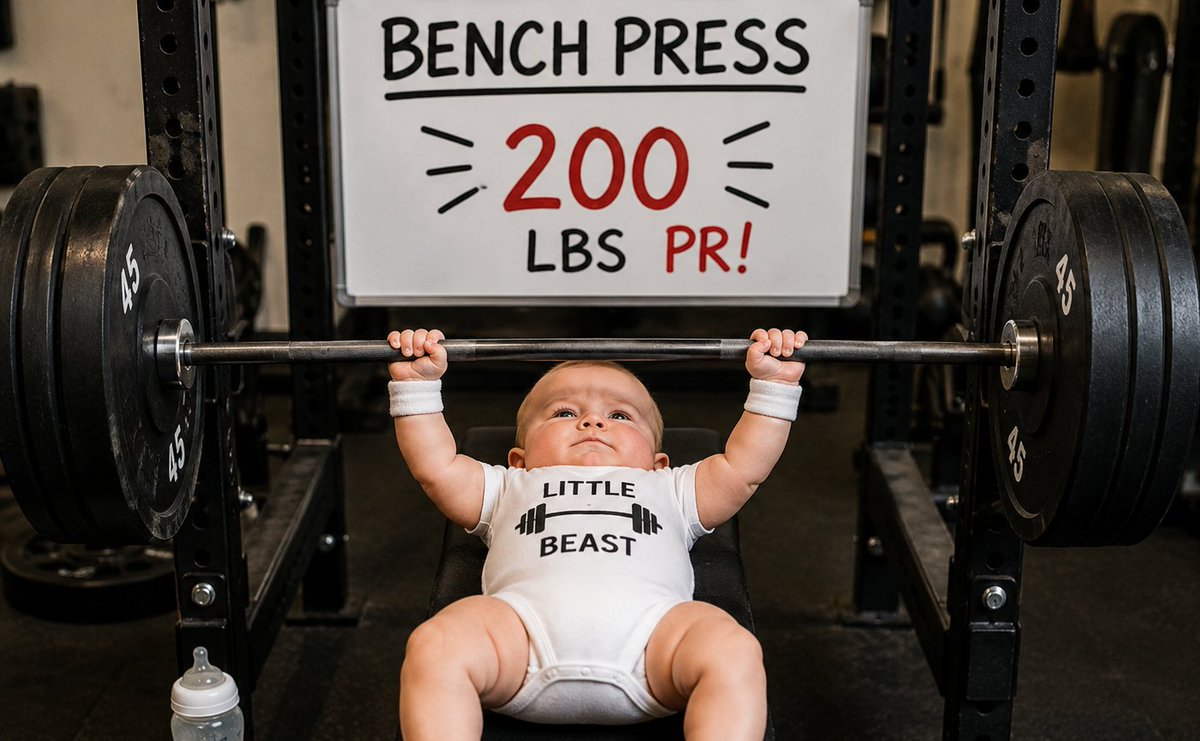 AEWNotOfficial's tweet photo. @MemesToSave Im always bench pressing around my kid and came home to see this absolute unit: https://t.co/0b2heHG1bc