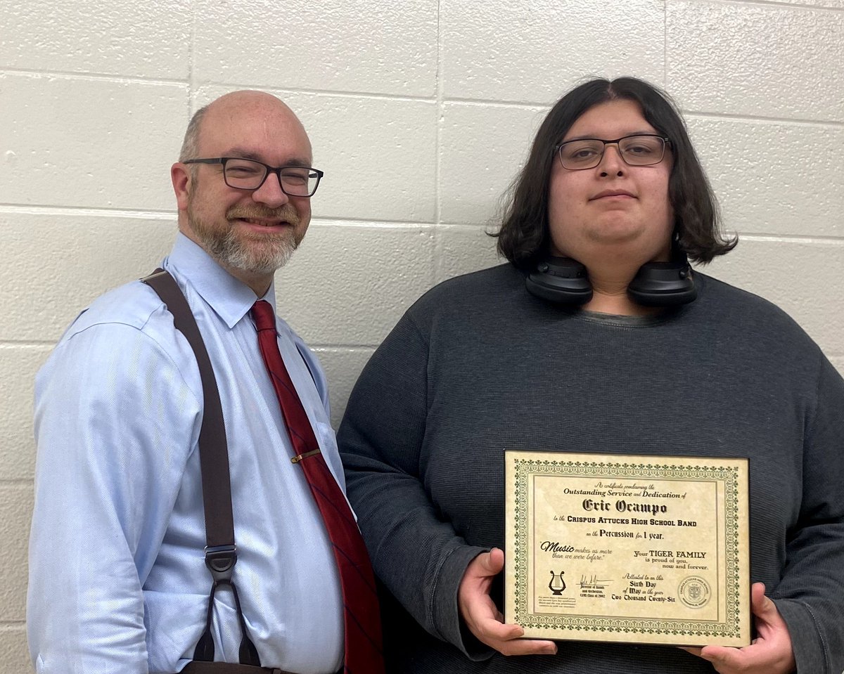 AttucksBandOrch's tweet photo. 2026 Senior Eric Ocampo with his Senior Certificate https://t.co/4vaoOEgVyx