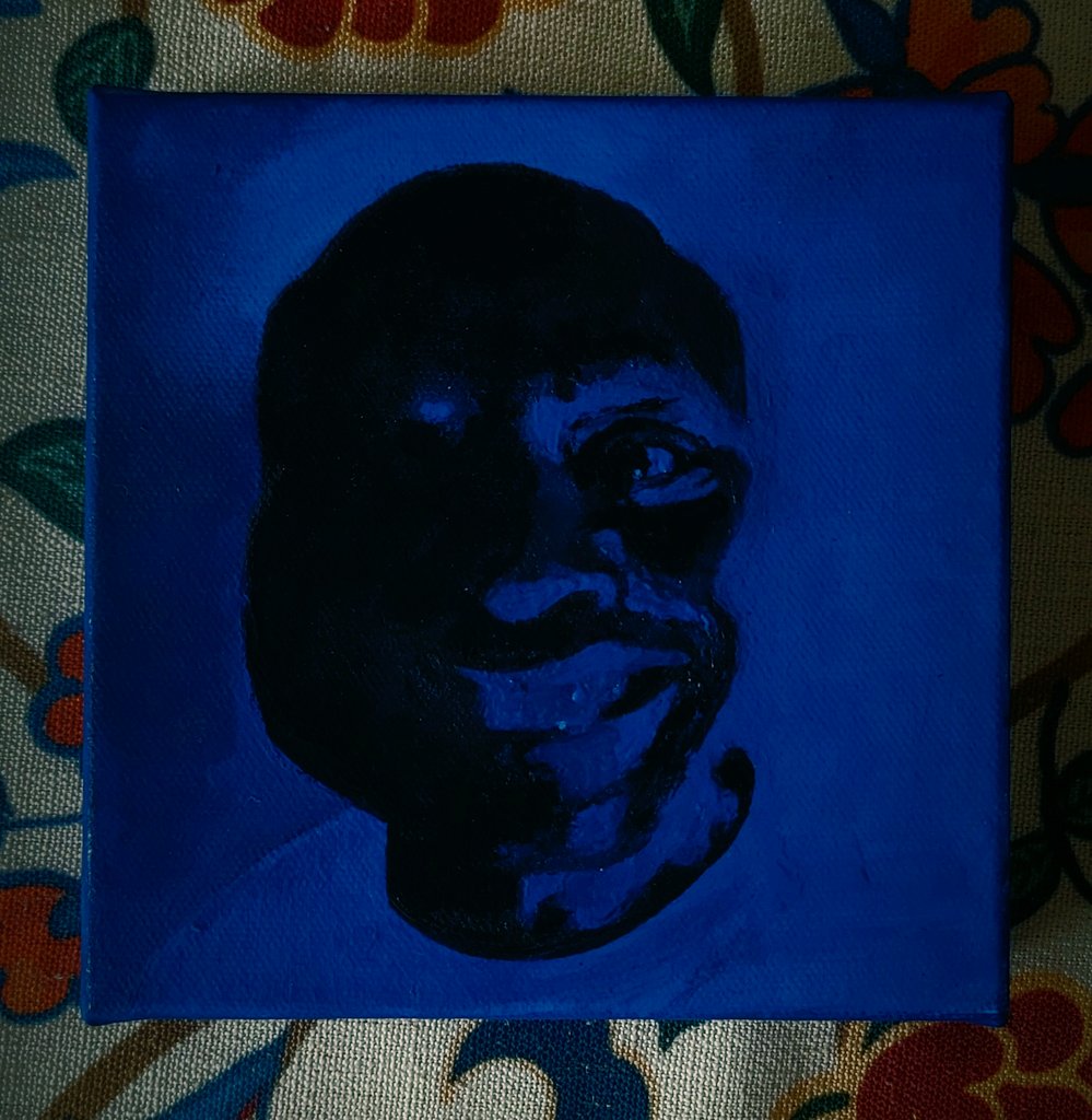 beccabien's tweet photo. Big Beautiful Black and Blue @BurtBronx #fishtanklive #fishtankdotlive Acrylic on 4x4 Canvas- Burt I hope you love it 💙🖤 https://t.co/laaDFh8gaP