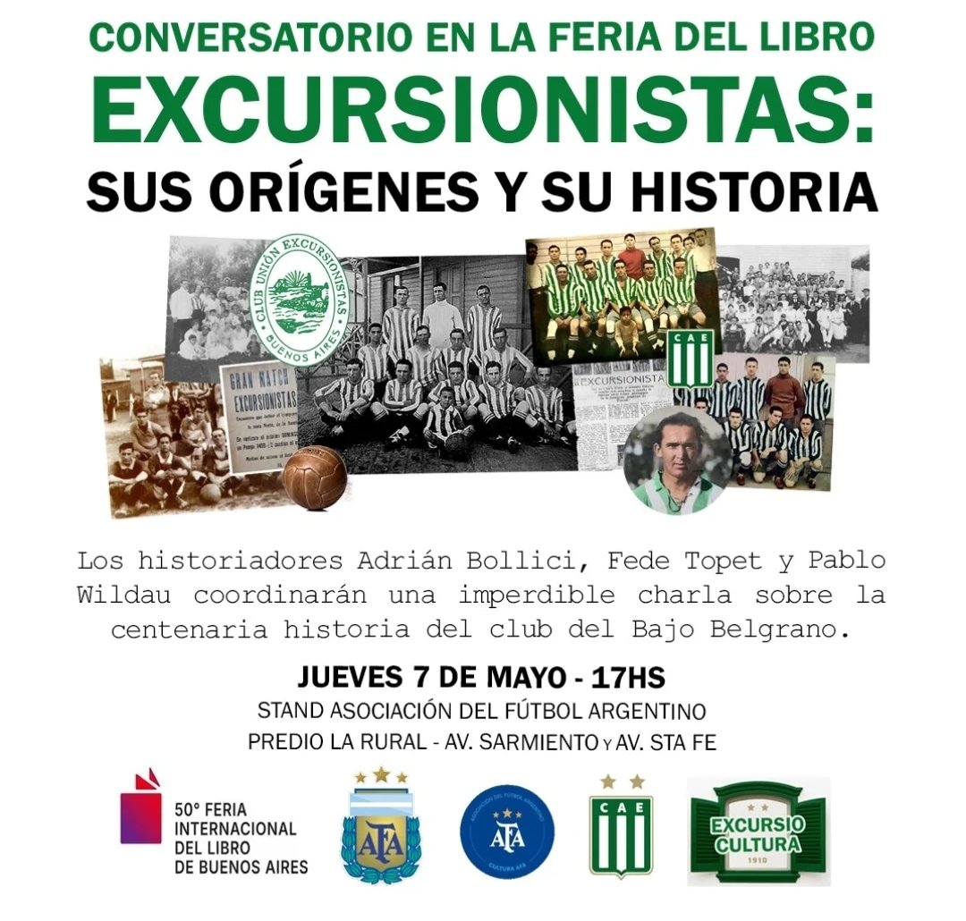 excursio1910's tweet photo. Mañana Excursionistas presente en la Feria del Libro. https://t.co/sakMVrArE1