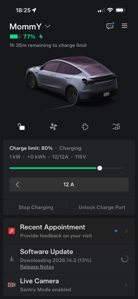 donniccolo's tweet photo. Looks like our 2026 LRMY is getting the Tesla Spring Update! https://t.co/H0SaBHFDmq