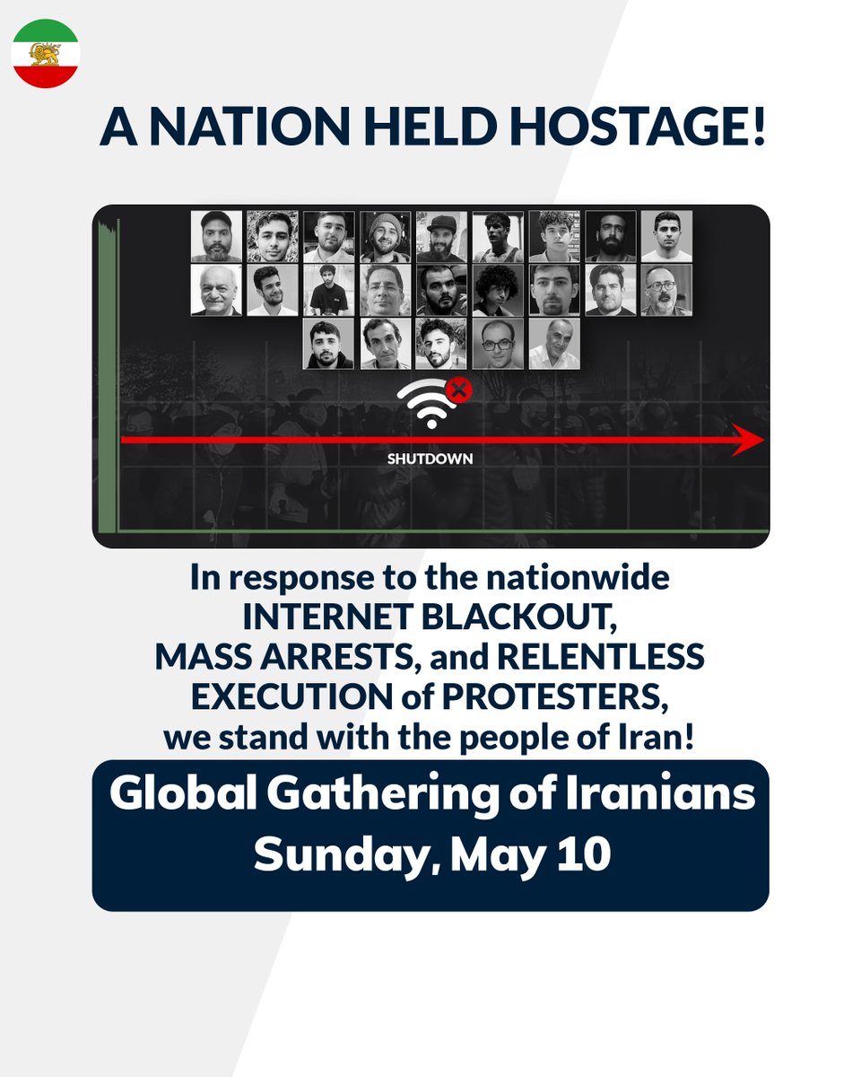 A Nation Held Hostage!

Amid an internet blackout, mass arrests, and relentless executions by the regime, advocates of a free Iran are gathering around the world to carry the voice of the Iranian people to the international community.

Global Gathering of Iranians
Sunday, May 10