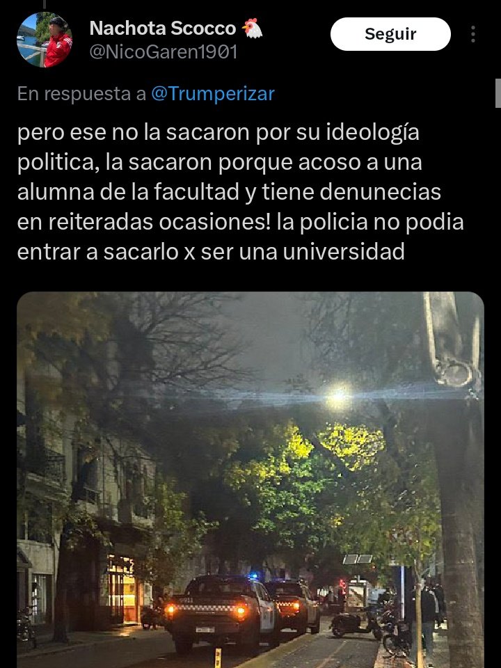 Plot twist: lo sacaron por acosador y lo entregaron a la policía.
