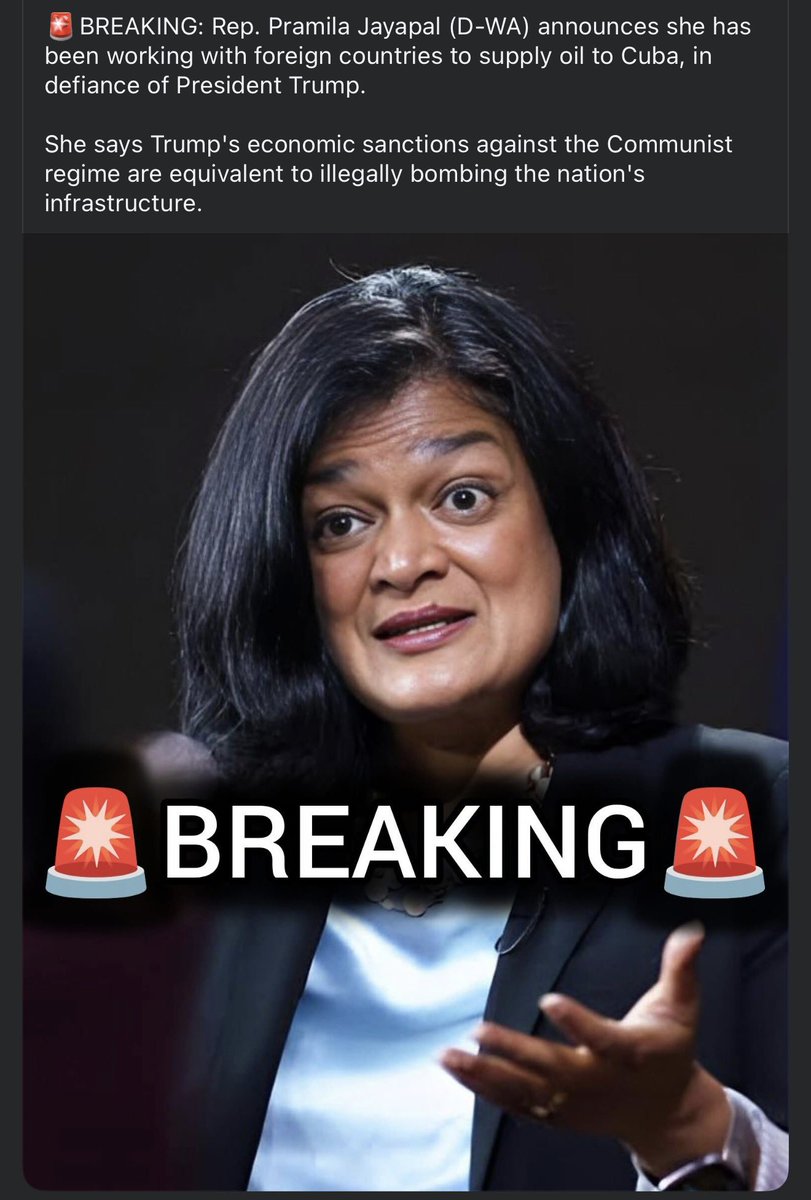 Squatchy316's tweet photo. @RepJayapal @PramilaJayapal do you realize you are violating the IEEPA (International Emergency Economic Powers Act) and Ofac Cuba sanctions? To which, the penalties for you, if proven guilty, is $1 million in criminal fines and 20 years in federal prison. https://t.co/nnqvwN37aJ