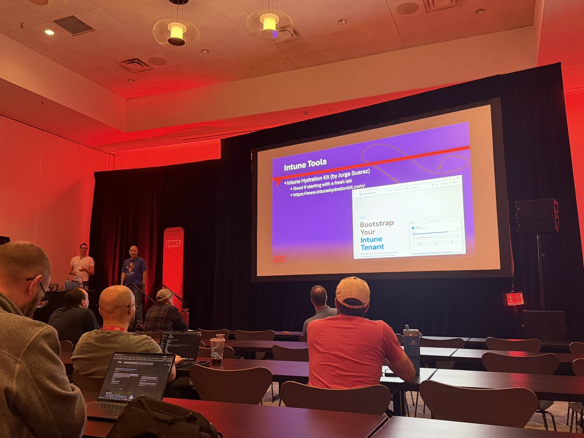 jorgeasaurus's tweet photo. Pretty cool to see one of my creations featured and Demo’d at #MMSMOA

Showing how quick and easily https://t.co/h3rV00rjTV can set up an Intune environment.

Thanks to @matbg and @miketerrill for the mention! https://t.co/cXFnATOMXD