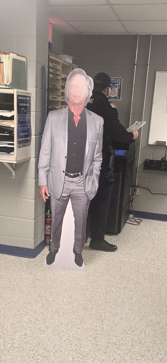 wspolice's tweet photo. Not sure how he will bang the drums when he's here at the station 🤷‍♂️ 

#Sabres https://t.co/A0u5qye4x0