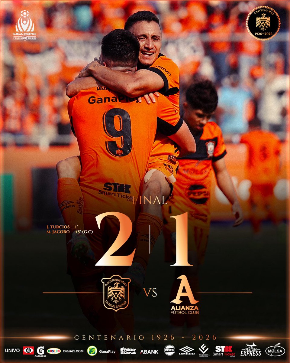 ⏱️ 𝐅𝐈𝐍𝐀𝐋 𝐃𝐄𝐋 𝐏𝐀𝐑𝐓𝐈𝐃𝐎 ⚽️

🗣️¡𝙂𝙍𝙄𝙏𝘼𝙉𝘿𝙊 𝙌𝙐𝙀 𝙏𝙀 𝙌𝙐𝙄𝙀𝙍𝙊 𝙑𝙊𝙔 𝘼 𝙈𝙊𝙍𝙄𝙍! 🟠⚫️

#VamosÁguila | #ElMásGrande | #Centenario2026 | cdaguila.shop