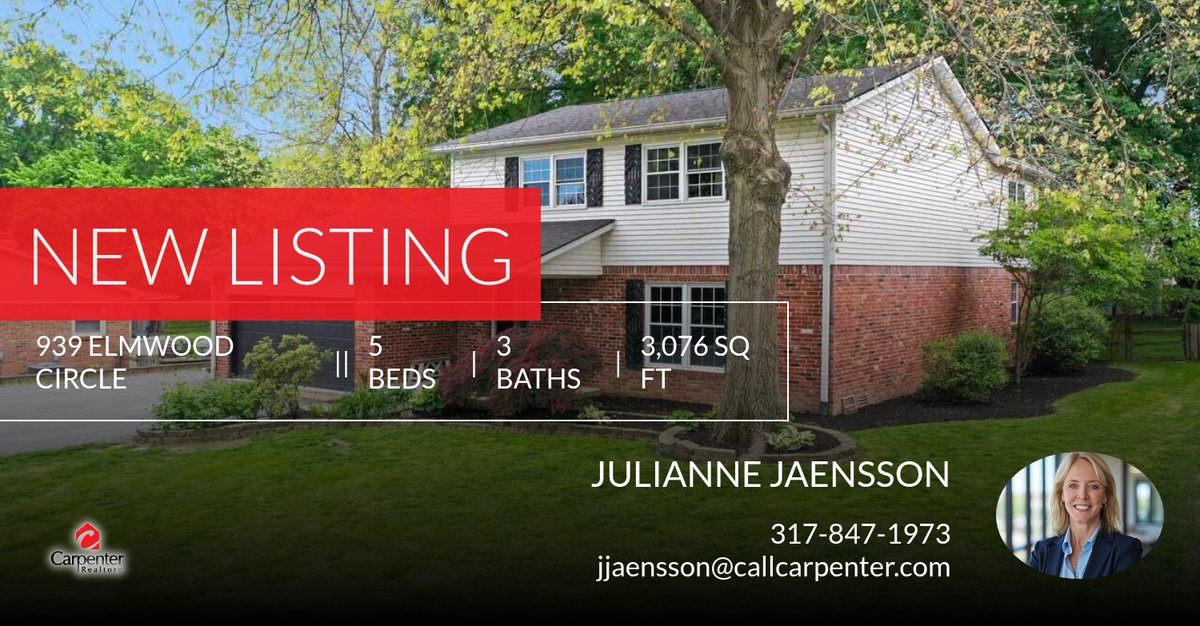jjaensson's tweet photo. 📍 New Listing 📍 Take a look at this fantastic new property that just hit the market located at 939 Elmwood Circle in Noblesville. Reach out here or at 317-847-1973 for more information!

Julianne Jaens... https://t.co/9vg70XwtBQ https://t.co/Dv9jpflrAL