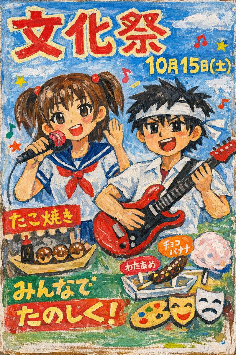 Hand-Painted Japanese Culture Festival Poster