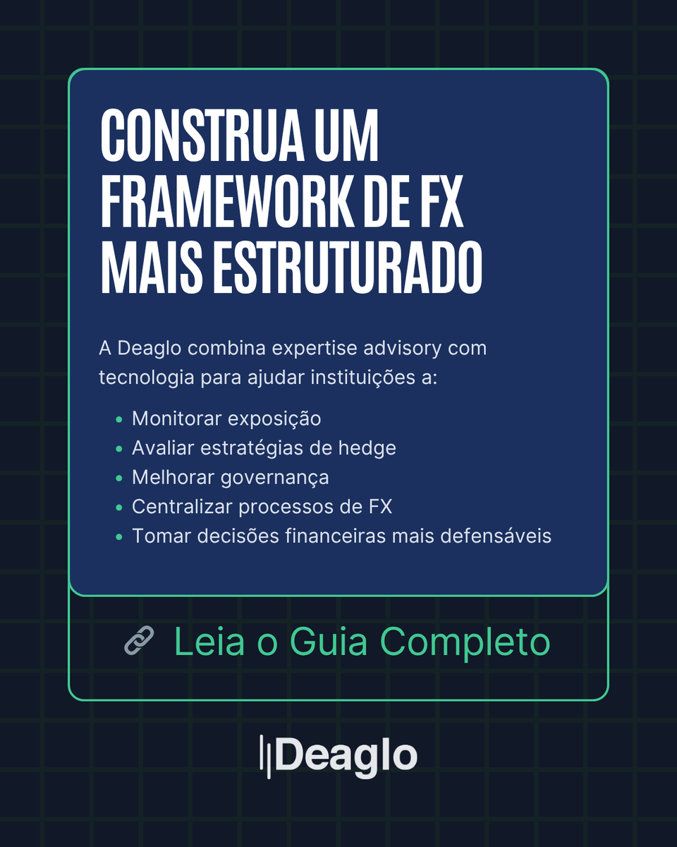 DeagloInc's tweet photo. A volatilidade cambial já não é só um tema de tesouraria.
Exposição não gerenciada impacta retornos, margens, liquidez e valuation.
Criamos um guia prático sobre:
• Tipos de exposição
• Frameworks de FX
• Desafios operacionais
• Papel da tecnologia
Leia mais ↓ Deaglo FX Risk Management Guide: https://t.co/y2xLpGOndh