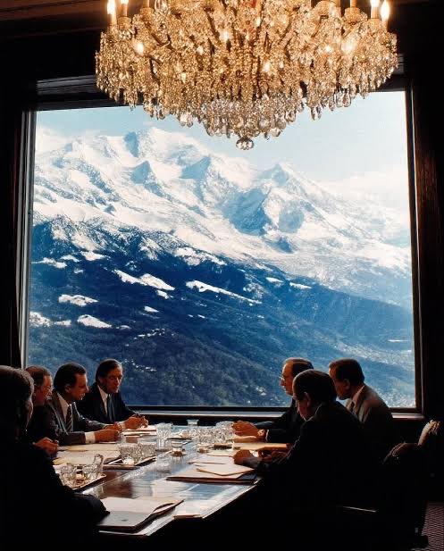 1980Finance's tweet photo. Business dinner in the Swiss Alps https://t.co/Qbz98dETF1