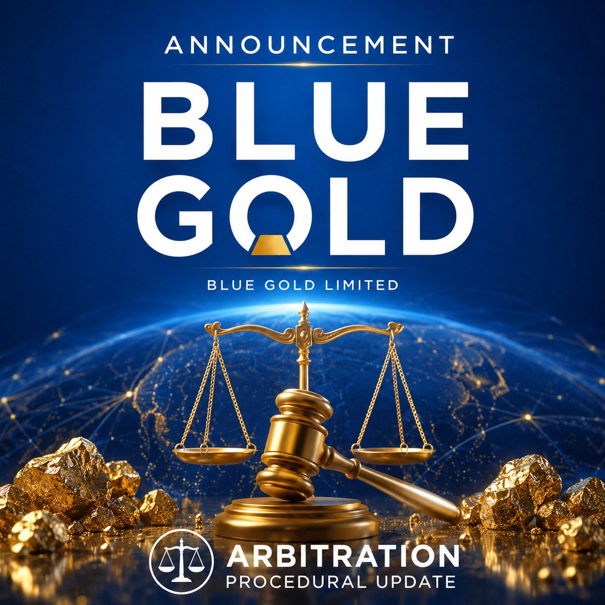 BlueGoldLimited's tweet photo. Blue Gold Limited ($BGL) announces an important procedural success in its international arbitration against Ghana.

The tribunal has denied all of Ghana’s procedural requests raised on 27 Feb 2026, including to hear its objections on jurisdiction ahead of the merits of the case - affirming that the case will be heard on a single unifed track by the international court of arbitration.

Full release:
https://t.co/b2P5Dx2Vac

#Gold #Mining #Commodities
