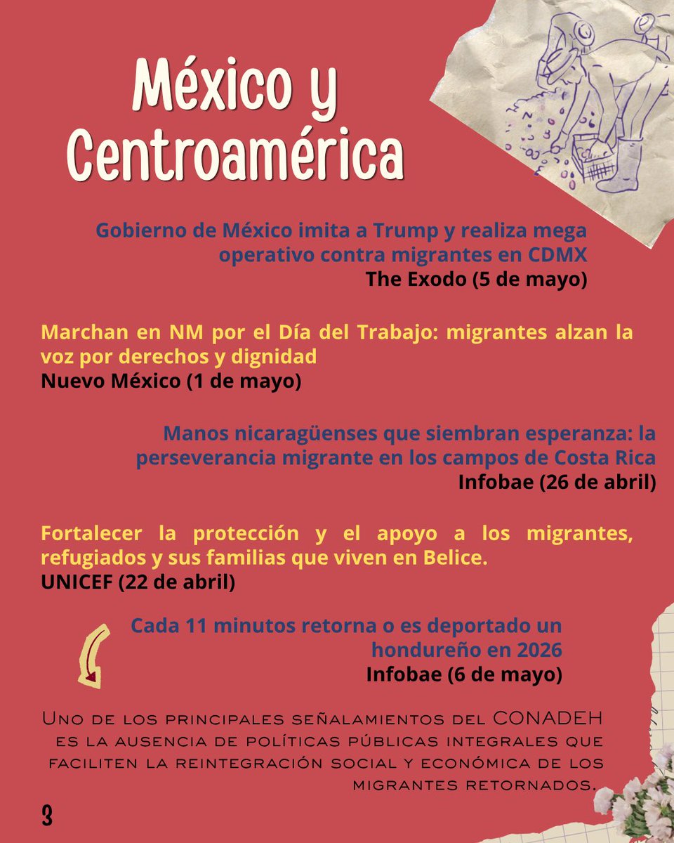 RJM_LAC's tweet photo. 🌞 ¡Buenas tardes! Esta semana compartimos noticias clave sobre la migración en las Américas. ¡Échales ojito!

🌎 Ponemos la lupa en las personas migrantes trabajadoras quienes siguen viviendo vulnerabilidades y al tiempo encuentran esperanza al reconstruir sus medios de vida. https://t.co/WeNSZ0hZf3