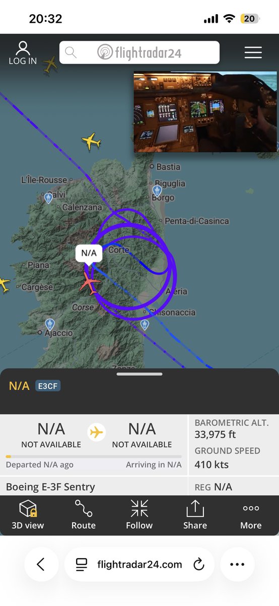 moretti_jacques's tweet photo. Bonsoir @CorsicaAero, avez-vous des informations sur cet avion qui tourne au dessus du centre Corse depuis cet après-midi? https://t.co/LsADGu06xL
