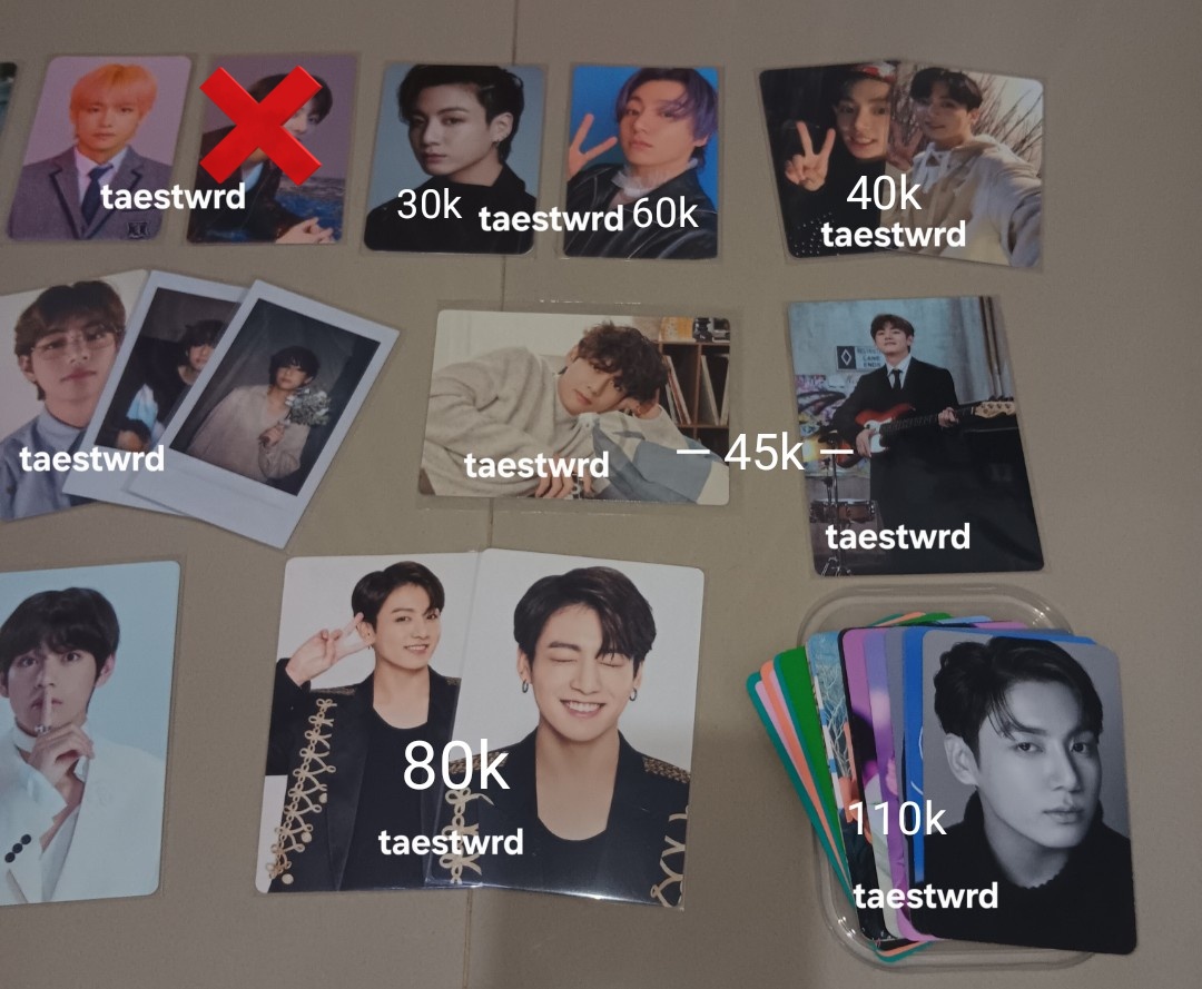 taestwrd's tweet photo. HELP RT‼️
[ WTS / Want To Sell ]

Dom Jateng
Price inc packing 

jual pc aab bts bangtan taehyung v jungkook jk suga yoongi dicon lucky draw ld butter pws deco https://t.co/n1nF95wbEw