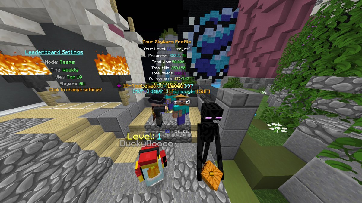 50 000 wins in hypixel skywars!