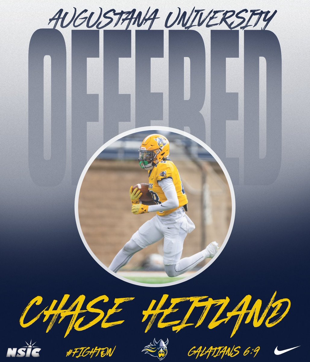 ChaseHeitland06's tweet photo. After a great conversation with @CoachChaseKing, I’m blessed to receive my 4th D2 offer from Augustana University! https://t.co/AVBMjgtZY8