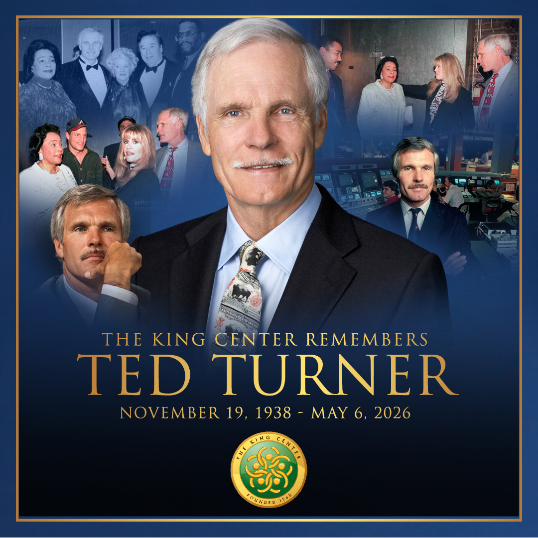 The King Center remembers Ted Turner, a visionary environmentalist, entrepreneur, philanthropist, and humanitarian whose support was treasured by our founder, Coretta Scott King. Our thoughts and prayers are with his family, friends, and all who were touched by his life.