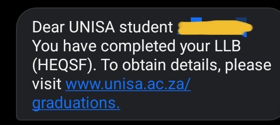 I waited a long time to see this SMS (...just to seal the deal of blood, sweat and tears these past few years)

WE DID IT! ❤️🤍❤️

I can't wait to walk across that stage in my red beret: I owe so much of that paper to the EFF. ❤️ 

EFFSC(YC), you helped qualify another lawyer. 🎓