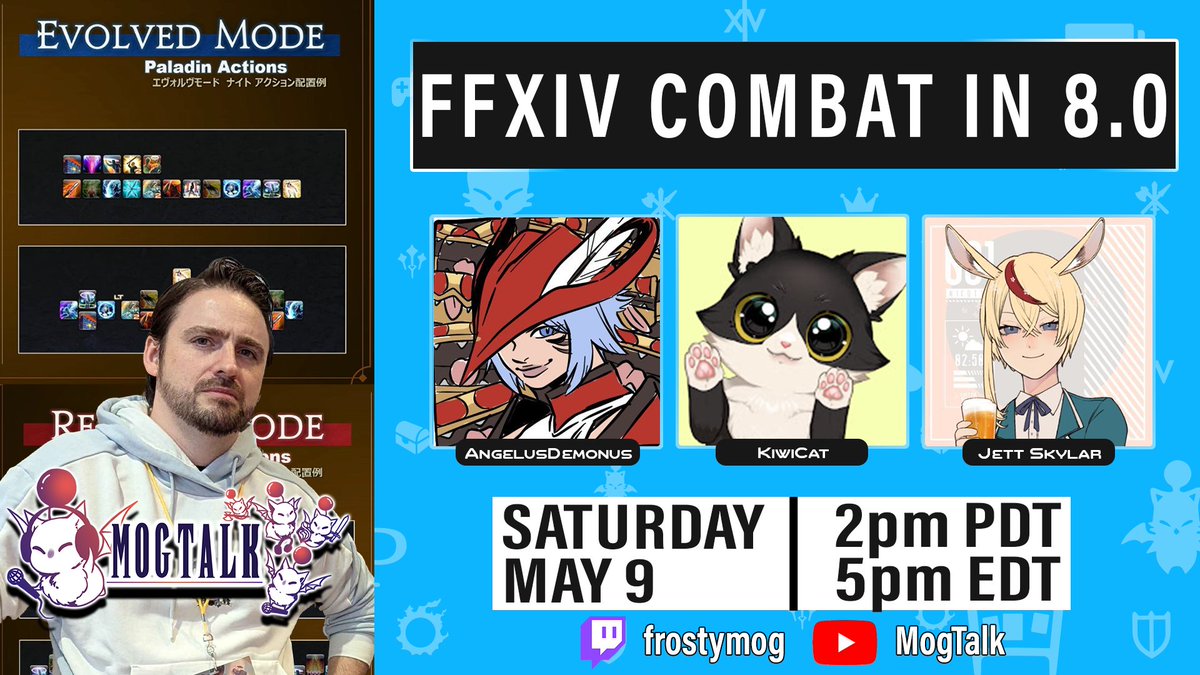 MogTalkTweets's tweet photo. This weekend, MogTalk returns...  

︀︀I'll be bringing on @Angelus_Demonus, @KiwiCat_TV, &amp; @Jett_Skylar to discuss the upcoming combat changes for Evercold! https://t.co/qWLneTZJup