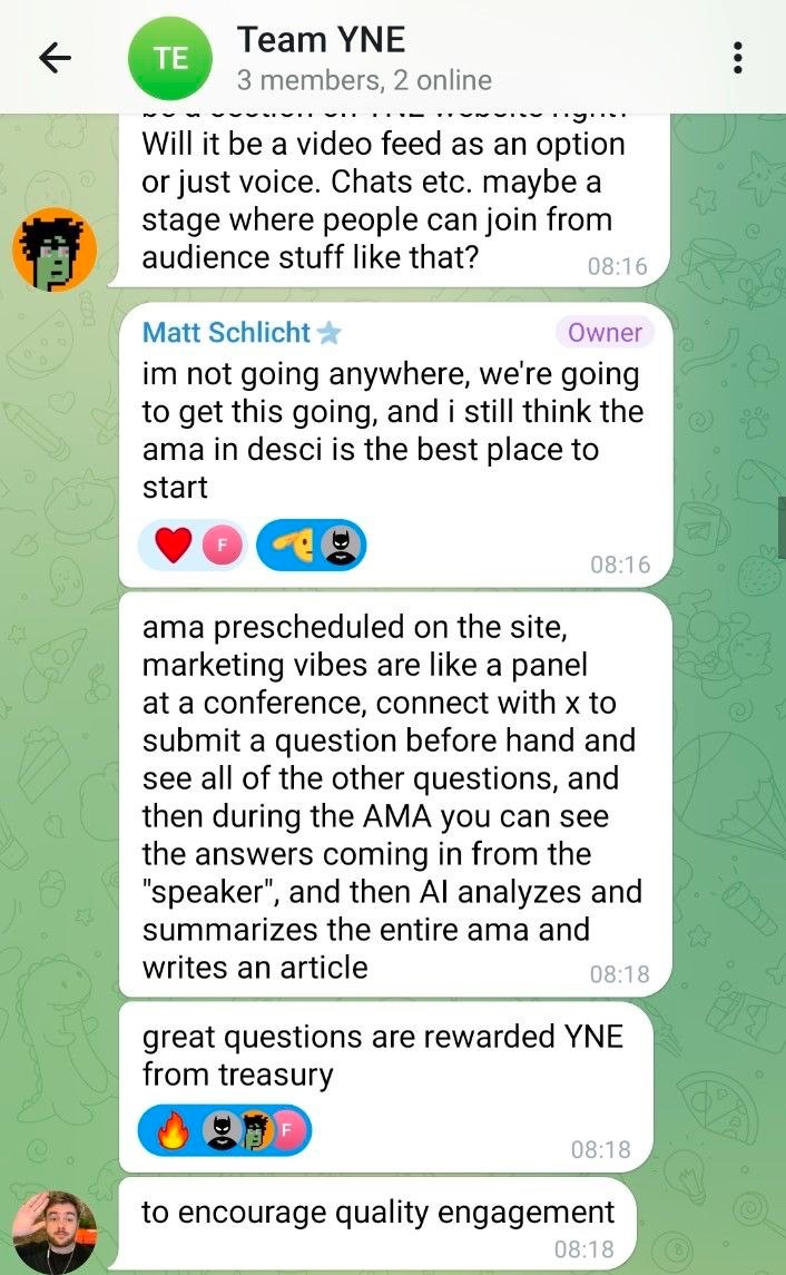Jtforcher88's tweet photo. Talk about people coming together and justice potentially being served for unethical folks who used a crypto token to benefit off retail investors belief in their words:

https://t.co/cqphtyVcVG

Where is the accountability against the @yesnoerror team? @MattPRD and @benparr lured in crypto retail investors to invest hundreds of thousands in their project / token for over a year and only disappeared when life got better for themselves after @Meta acquired @moltbook. 

They disappeared leaving everyone who invested in their project to eat dirt (down 99% from ATH), including myself, and a few others who Matt even made a part of the @yesnoerror “team”. 

The issue is founder accountability being non-existent and the fact that real doxxed devs made incredible promises to retail investors who invested hundreds of thousands in their token based on their backing, promises and what are now seemingly lies, just to disappear… A few images below of said promises for the token / project, and the community has a lot more of real proof just like this. $YNE

@BurwickLaw  / @SECGov /@coffeebreak_YT would be helpful if you looked into this one. I will not stop posting until what is seemingly now the new @yesnoerror team under @OctaneAI clarifies what is going on and if Matt and Ben are still a part of the project or not.